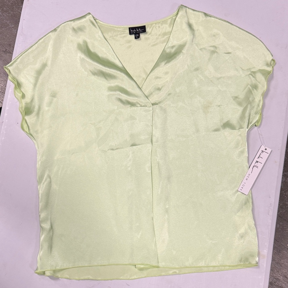 Nicole Miller Light Green Women's Blouse